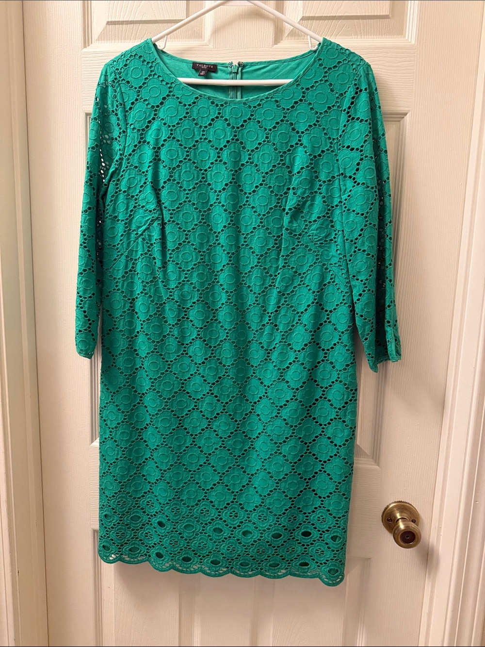 Talbots Teal Lace Midi Dress